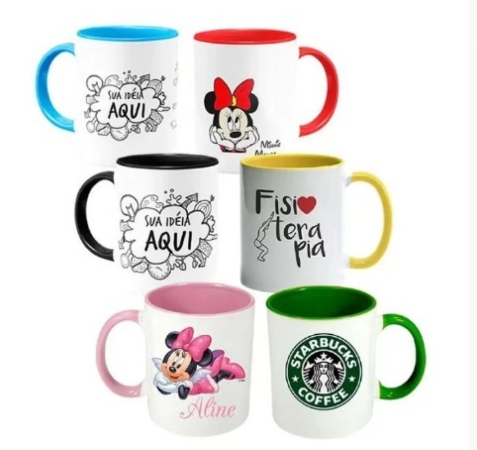Caneca de Porcelana Colorida